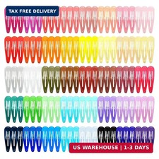 120 Pack Colorful Metal Snap Hair Clips, 2 Inch Barrettes in 40 Assorted Candy C