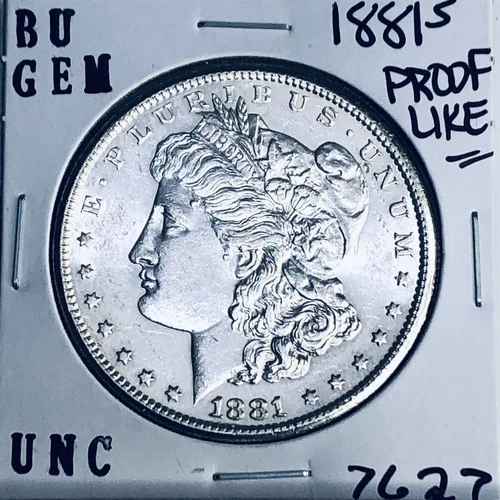 1881 S BU GEM MORGAN SILVER DOLLAR UNC MS+++ U.S. MINT RARE COIN 7627