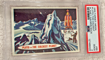 1958 Topps Pluto The Coldest Planet  Target Moon (Salmon Back) #86 RARE PSA 2