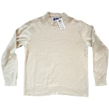 JACK & JONES Knit Ivory Crew Neck Pullover Sweater Men's Size L Long Sleeve