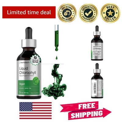 Natural Peppermint Liquid Chlorophyll Drops - 2 Oz  & Allergy-Friendly