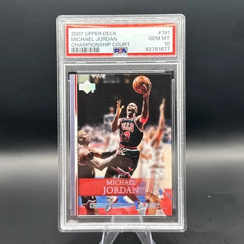 MICHAEL JORDAN 2007-08 UPPER DECK CHAMPIONSHIP COURT PSA 10 GEM MINT CARD #191!