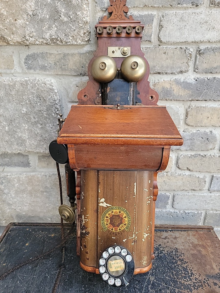 Antique Danish Edwardian Emil Moller Wall Phone Magneto Parts
