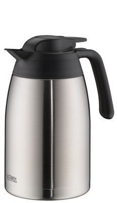 THERMOS Isolierkanne THV 1,5 Liter Edelstahl / schwarz