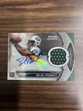 2011 Bowman Sterling Silver Auto Relics Bilal Powell #BSAR-BP  Auto RC Jets NFL