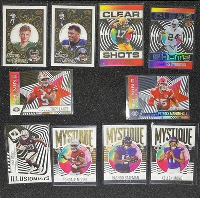 Panini 2021 NFL Illusions Football Card Lot 10 Cards Trey Lance Russel Wilson