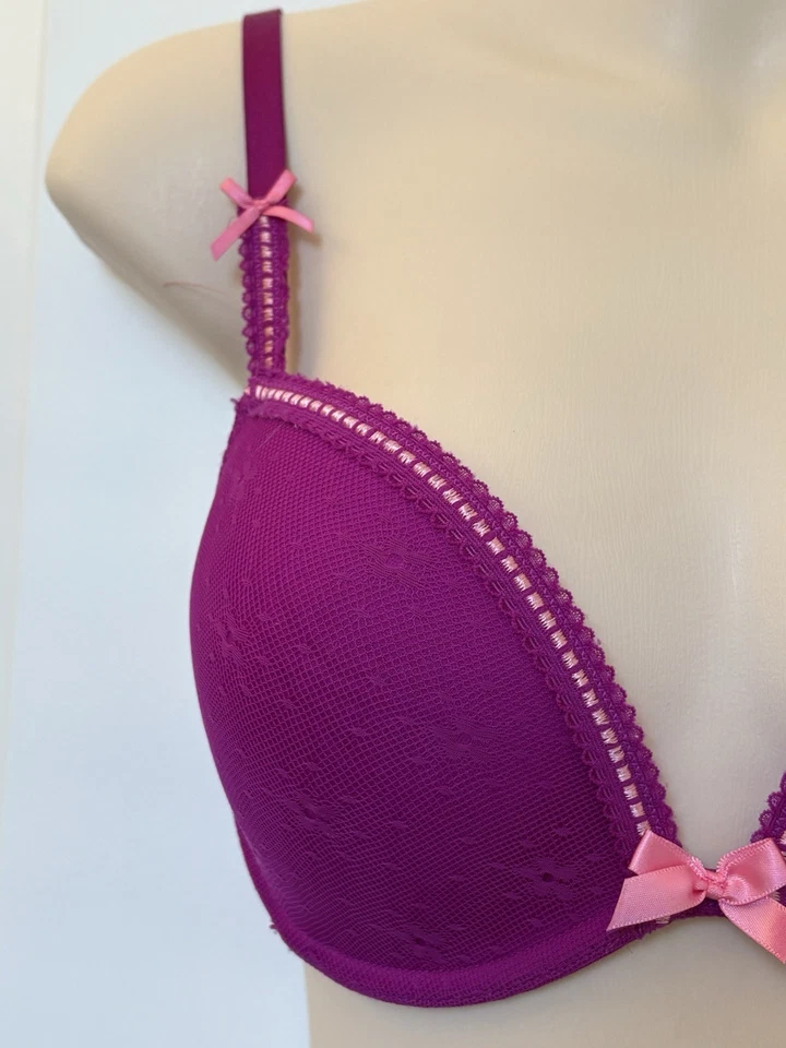 BETSEY JOHNSON Women’s Raspberry Color  Padded Underwire Bra Size 34C - Image 2 of 4