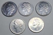 Italy Italian Lire Coin 100 Lira 1965 - 1979 R VF Condition - Lot of 5