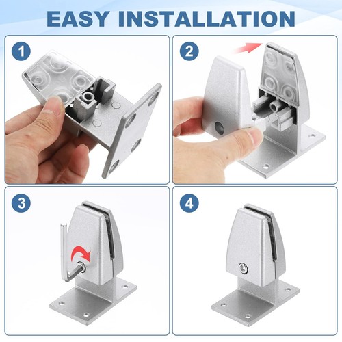 2.8x1.7x3.6" Desk Divider Support Clamp 4 Pcs Aluminum Desk Shield Clamp Desk... - Picture 5 of 7