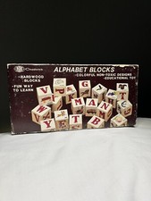 Vintage Chadwick Wooden Alphabet Blocks  Pictures Letters Words  Original Box