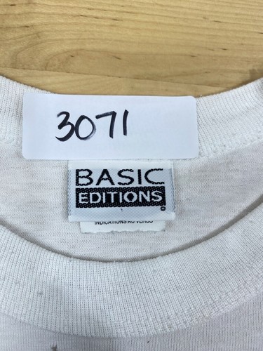 Basic Edition Garden Country Floral Graphic White Sweater L #3071 - Picture 4 of 11
