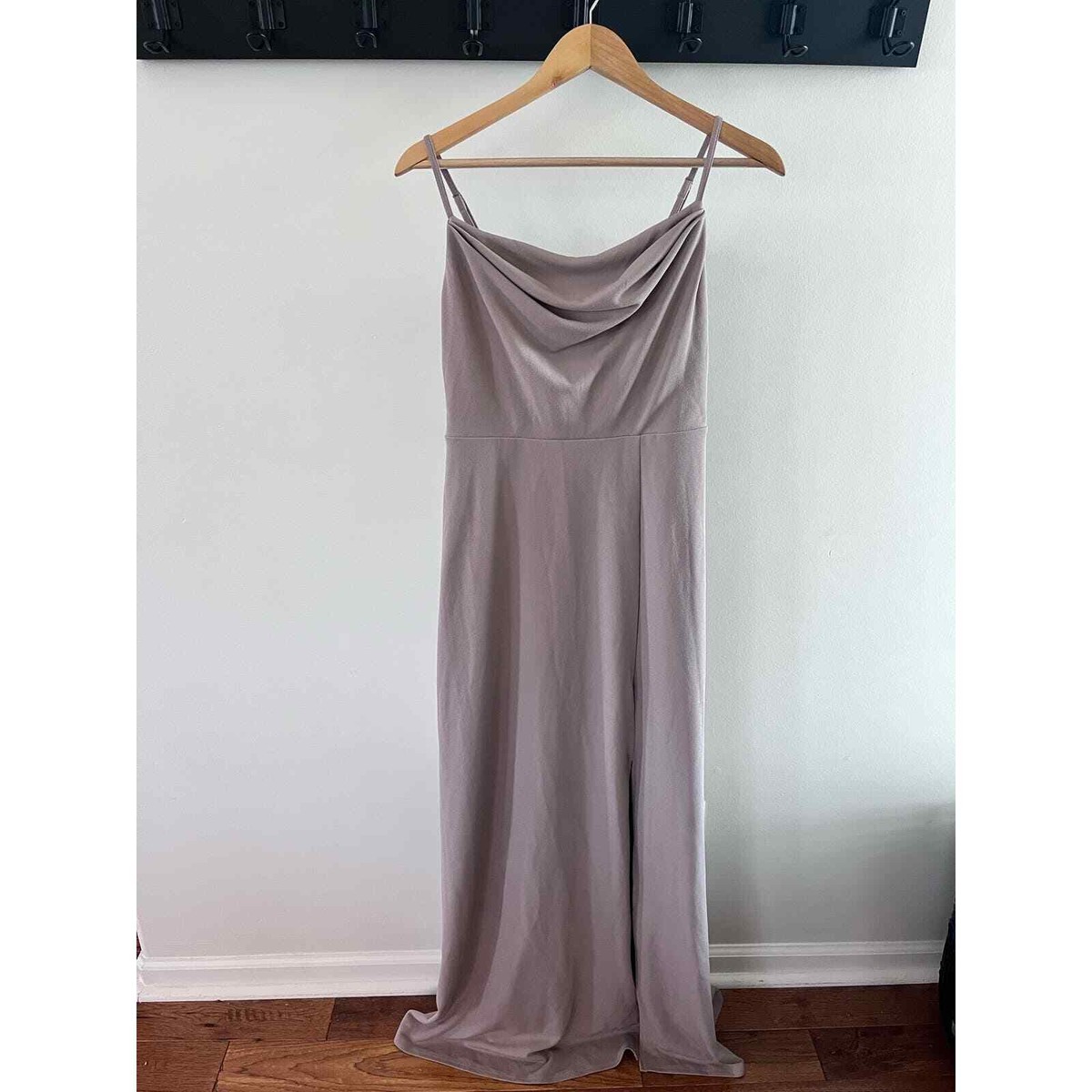 birdy grey ash crepe dress Taupe Bridesmaid Dress Crepe Size Small