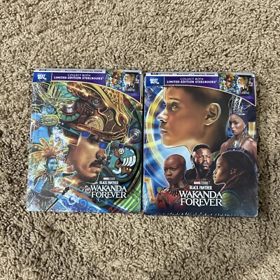 Black Panther Wakanda Forever, New Sealed Steel Book 2 Movie Set,4K, very Nice,