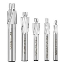 5pcs Counterbore Set High-Speed Steel M3-M8 4 Flutes HSS-AL Straight Shank Coun