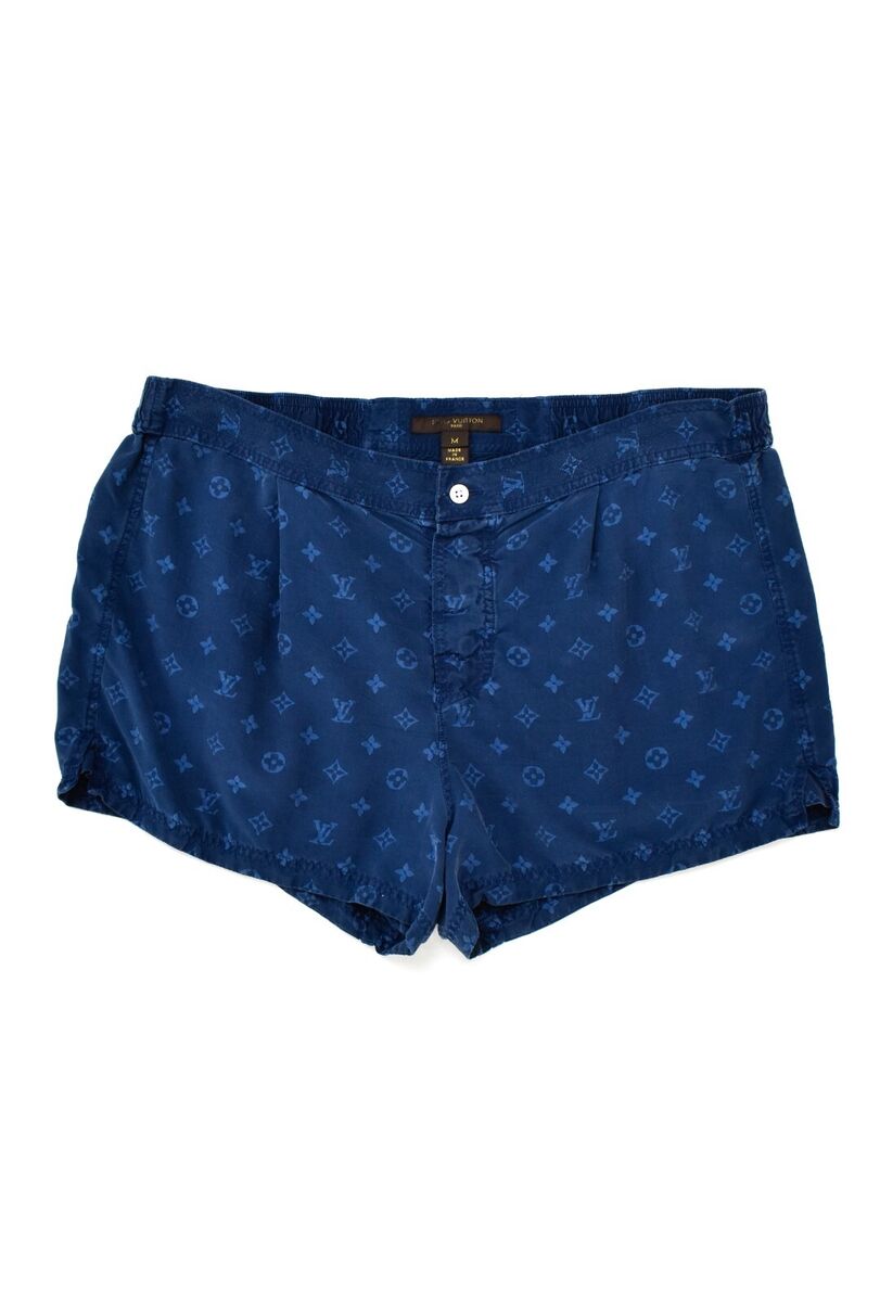 LOUIS VUITTON Vintage Women's 100% Silk Shorts LV Monogram LOUIS VUITTON Vintage Women's 100% Silk Shorts LV Monogram