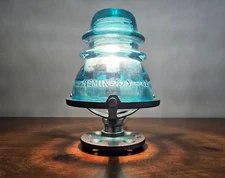 Glass Insulator Lamp.  Insulator Light. Steampunk Lamp. Nightlight.