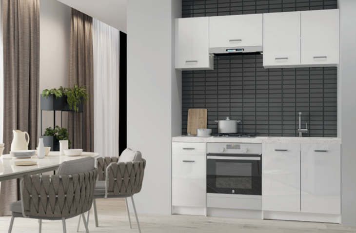 Kitchen All Set Kitchen Set, Complete Kitchen Set, 5piece Set White High Gloss/Oak ...