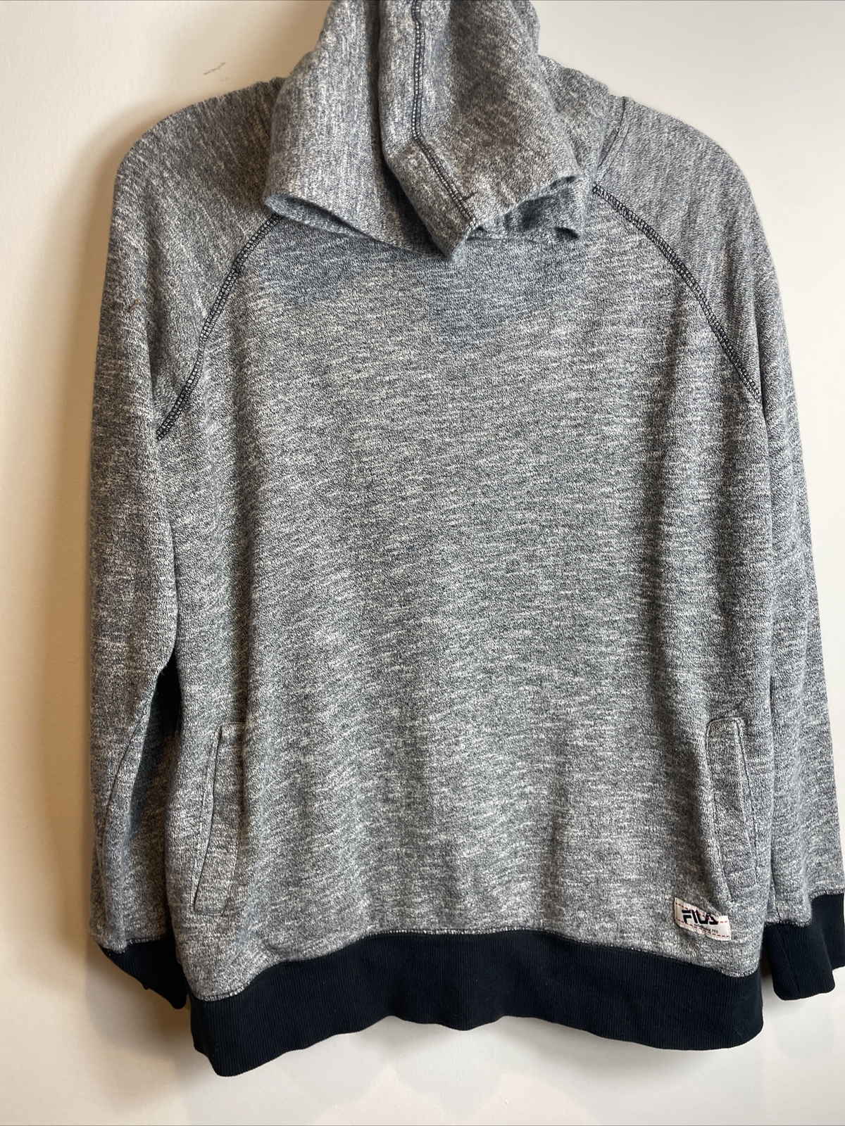 Felpa con cappuccio pullover grigio Fila donna taglia L manica lunga