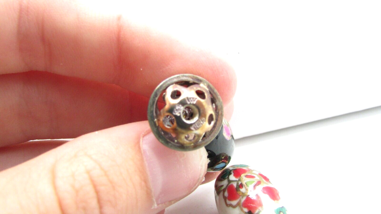 JTV WW WORLD WIDE IMPORTS HAND PAINTED BEADS 24" NECKLACE STERLING 925 NWOT JB9