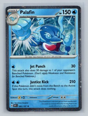 Palafin SV03: Obsidian Flames 062/197 Near Mint NM Cosmos Holo Rare