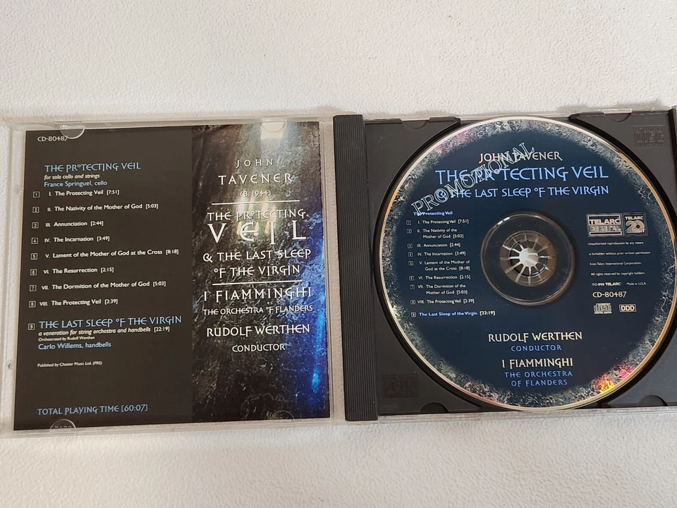 TAVENER CD -Protecting Veil & Last Sleep of the Virgin - WERTHEN - 1998 EUC Foto 2 de 4