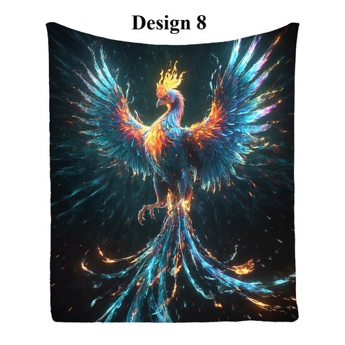 Glittering Phoenix Warm Bedspread Sofa Couch Throw Blanket Holiday Birthday Gift - Picture 20 of 22
