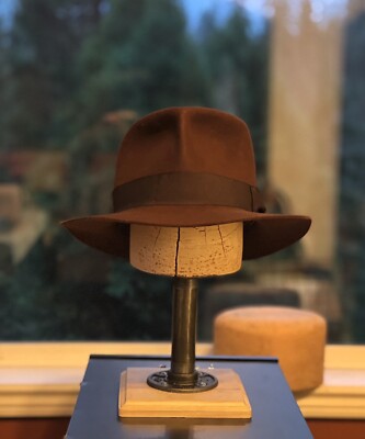 INDIANA JONES FEDORA RABBIT FELT HAT - F&G CUSTOMS WEATHERED INDIANA JONES FEDORA RABBIT FELT HAT - F&G CUSTOMS WEATHERED