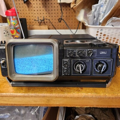 #ad #ad Vintage Sears Go Anywhere Solid State 564 TV Radio UHF VHF AM FMTested All Works $54.99