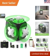 Advanced 3D Laser Level with Green Beam, USB-C Charging, and Remote Control