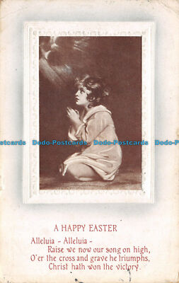 R119859 Grüße. Frohe Ostern. Betendes Mädchen. W. und K. 1918