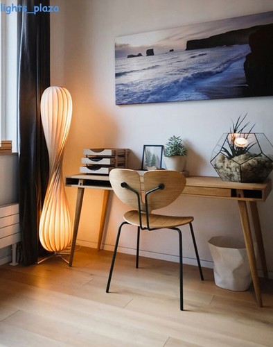 Japanese style floor lamp handmade bamboo standing lamp wicker rattan floor lamp - Picture 8 of 11