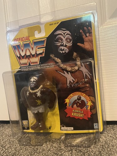 Hasbro WWF Yellow Card Kamala Action Figure With P...