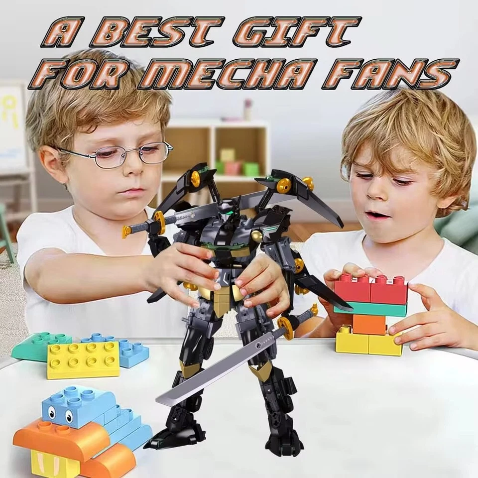 Sluban 534PCS Black Bat Mecha Robot Building Blocks Joint Movable Action Figure - Image 2 of 4
