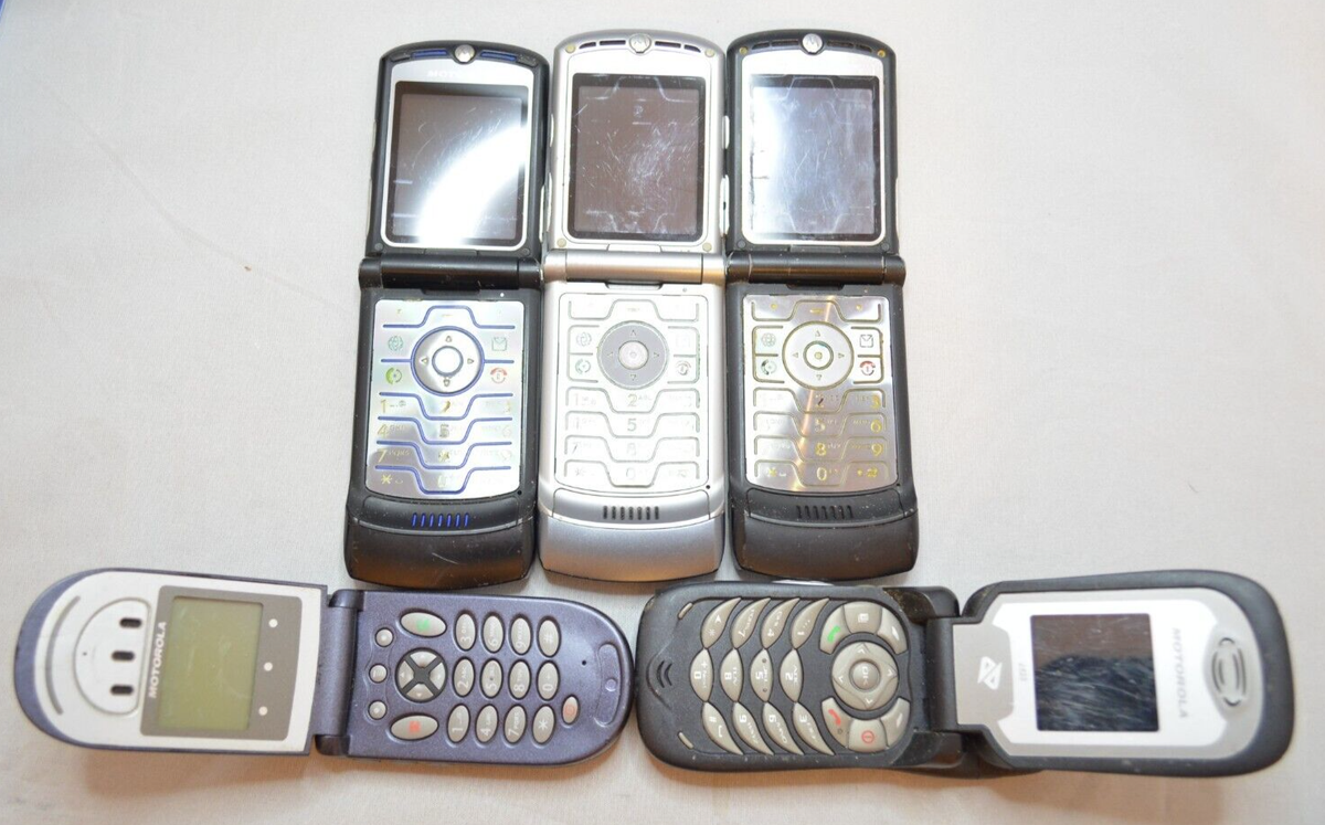 Vintage Original Motorola Razr Razor V3 Flip Cell Phone Lot | eBay