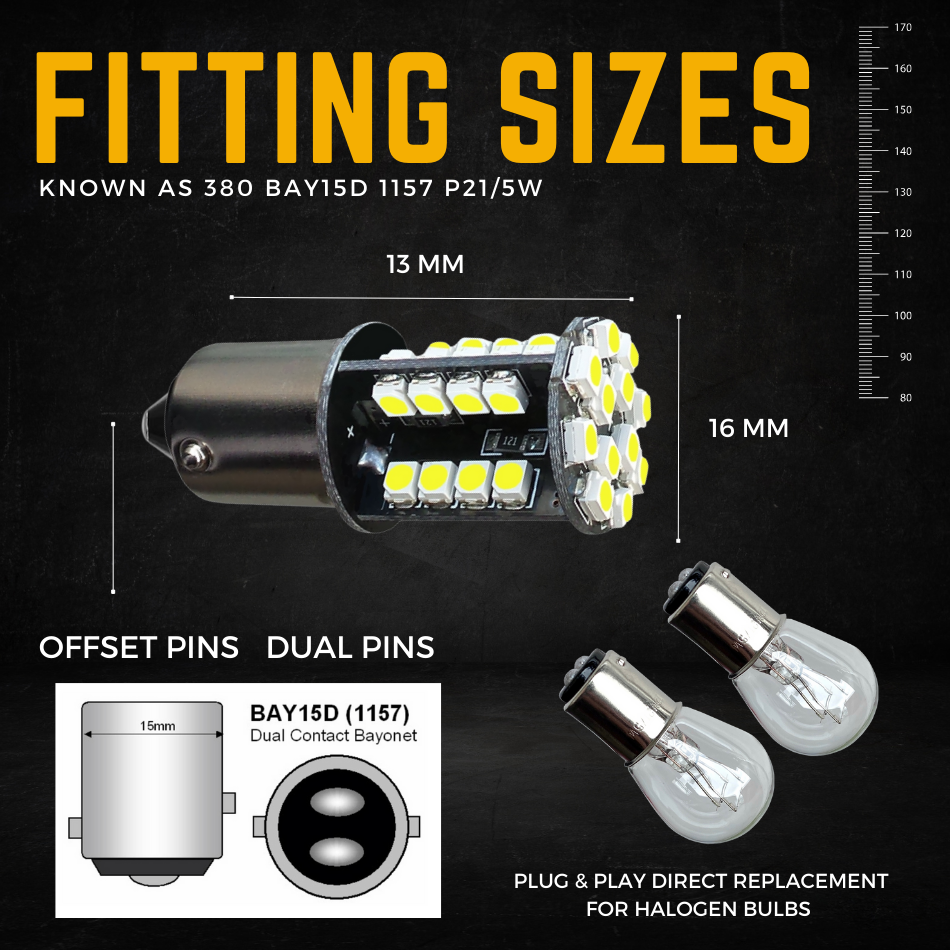 Ruiandsion 2pcs 1157 LED Bulb White 6V BAY15D 5050 12SMD LED Light Bulbs For Back Up Reverse Lights Brake Lights Tail Lights,Non-polarity, Turn Signal Bulbs - Canada - Foto 3