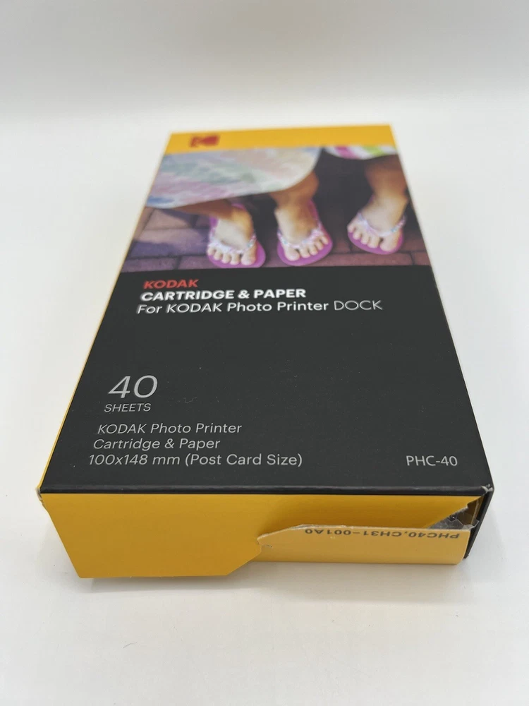 KODAK Cartridge Refill & 40 Photo Sheets For Photo Printer Dock PHC-40 100x148mm