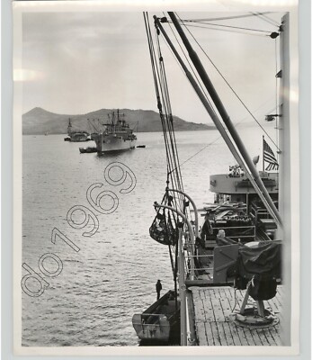 NAVY Supply Ship USS POLLUX Joins Fleet Pacific Far East 1950 VTG Press Photo