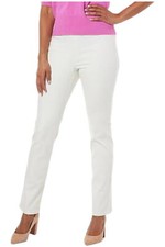 DG2 by Diane Gilman Compact Comfort Denim Straight Leg Jean Ivory