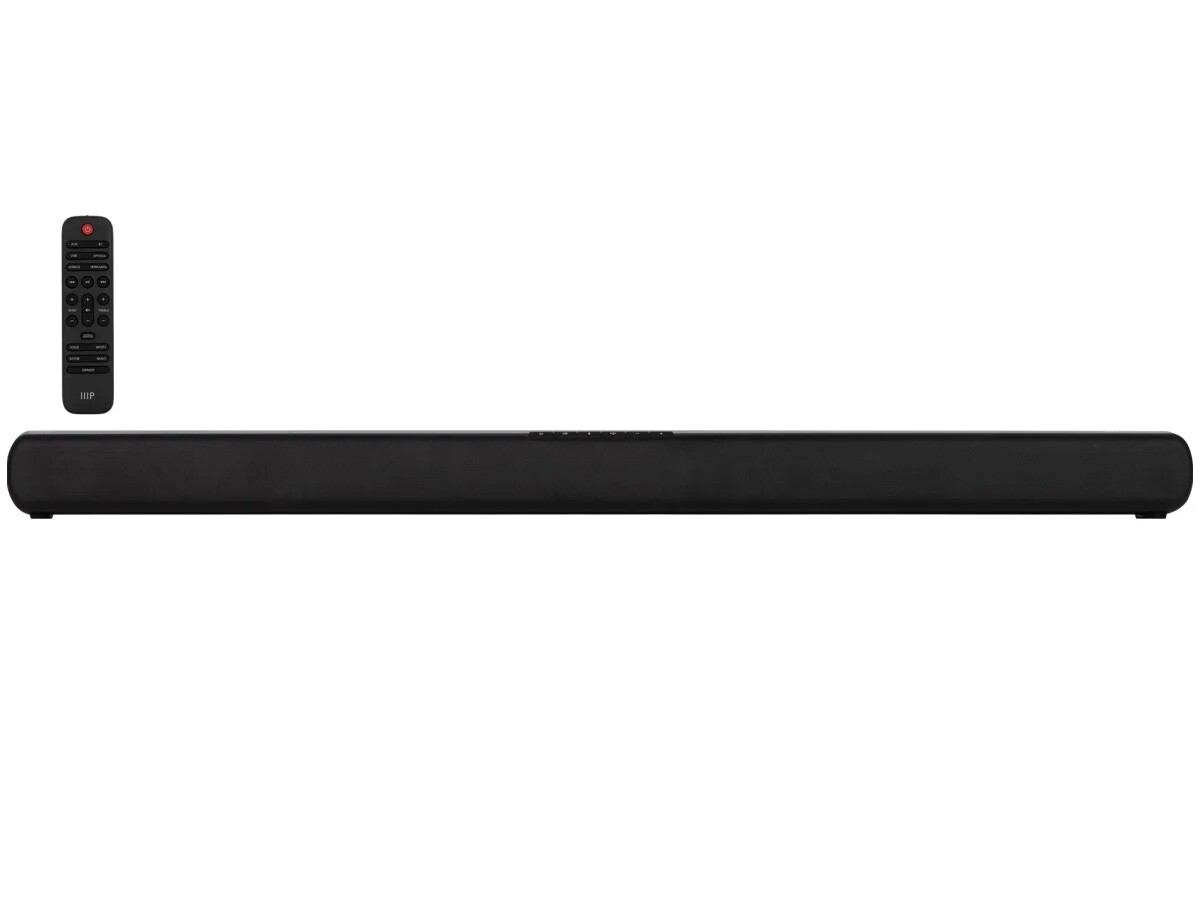 Monoprice SB-300 Virtual Dolby Atmos Soundbar HDMI eARC Bluetooth Home Theater
