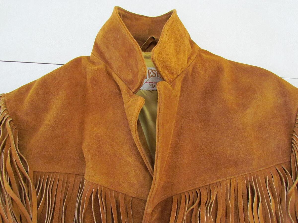 VTG 70s Schott Western Roughout Suede Leather Fringe Jacket VTG 70s Schott Western Roughout Suede Leather Fringe Jacket
