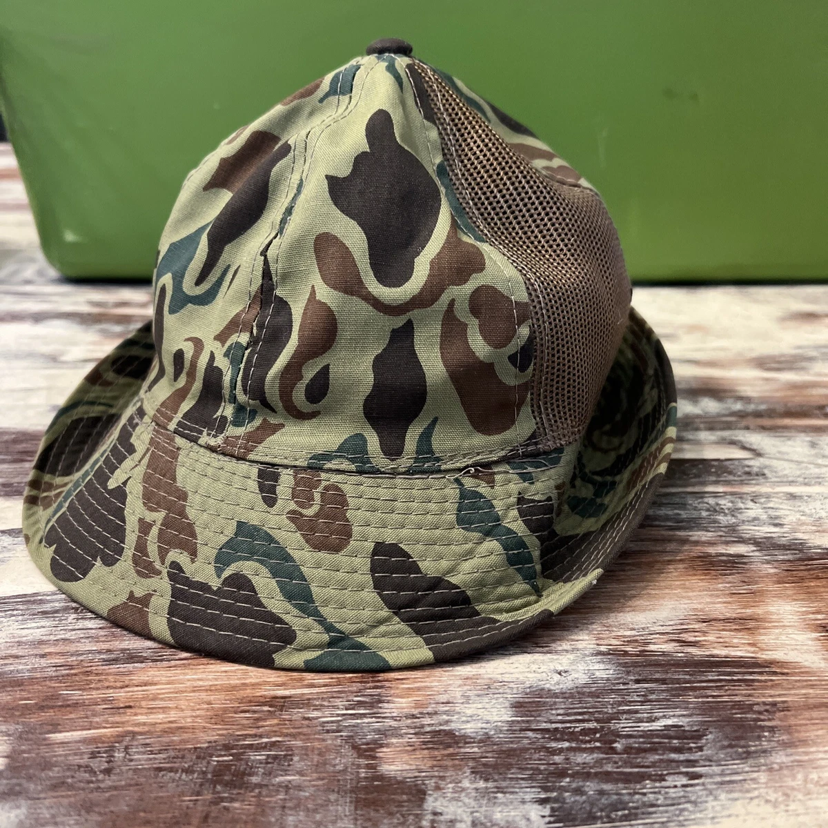Vintage YR Hat Adult Small Camoflauge Jones Bucket Hunting Roll Up