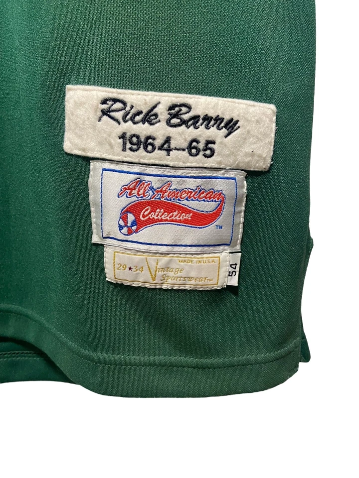 Vintage RICK BARRY University Of Miami Hurricanes 1964 Throwback NCAA Jersey 2XL - Image 3 of 4