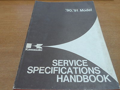 Genuine OEM Kawasaki 1990-91 Model Service Specifications Handbook