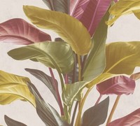 Tapete Vlies Floral BläTter Braun Rot Weiß Livingwalls 37862-2 (4,09€/1Qm)