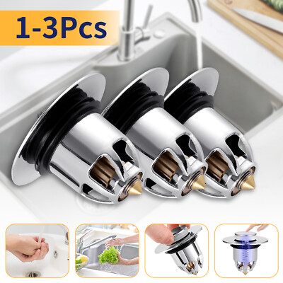 Universal Pop-Up Bathroom Sink Stopper - Stainless Steel, 2-Modes, Fits 1.3-1.57" Drains