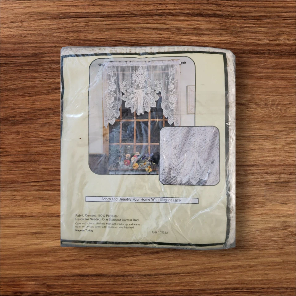 Тяжелый старинный крючком кружева вентилятор окно Swag тиара викторианской 2 упаковки - Изображение 3 из 4