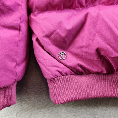 Ivivva Jacket Girls 14 Pink Down Puffer Coat By Lululemon Hide Away Hood Quilted - Picture 10 of 17