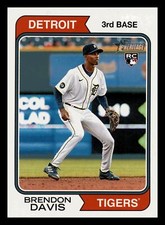 Brendon Davis RC 2023 Topps Heritage #67 Rookie Detroit Tigers Centered Mint