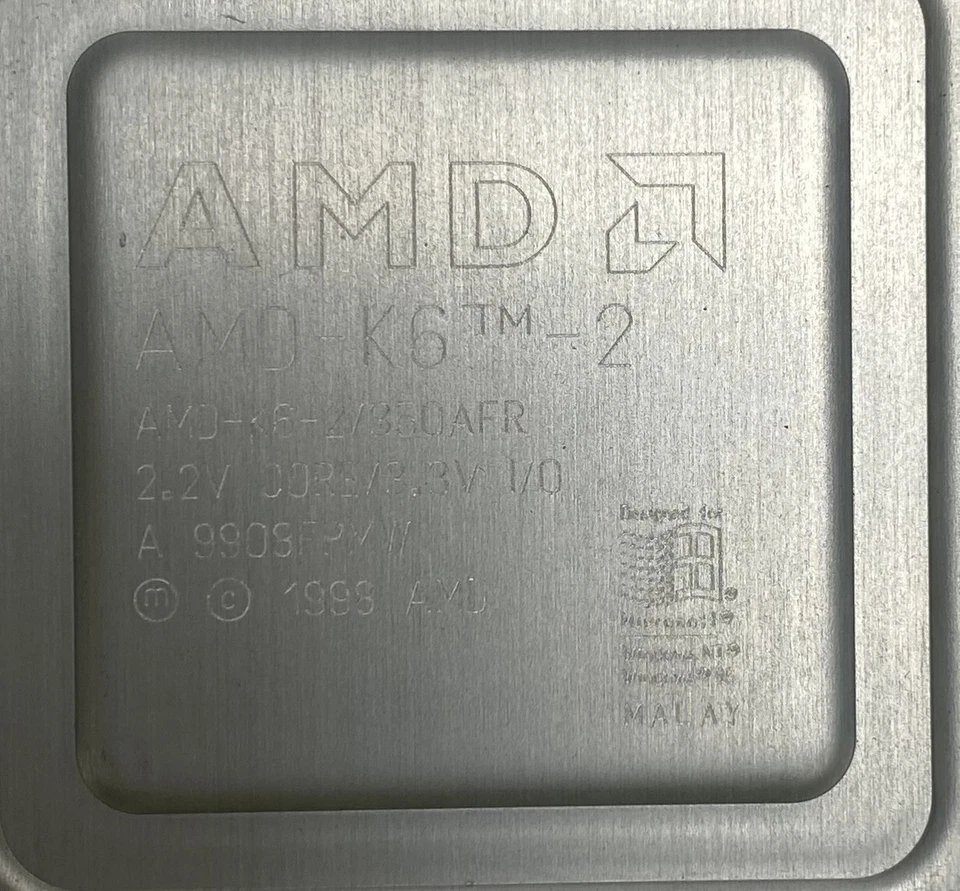 AMD AMD-K6-2/350AFR 350MHz 32KB Cache 100MHz Bus Socket Super 7 Processor / CPU - Image 2 of 4