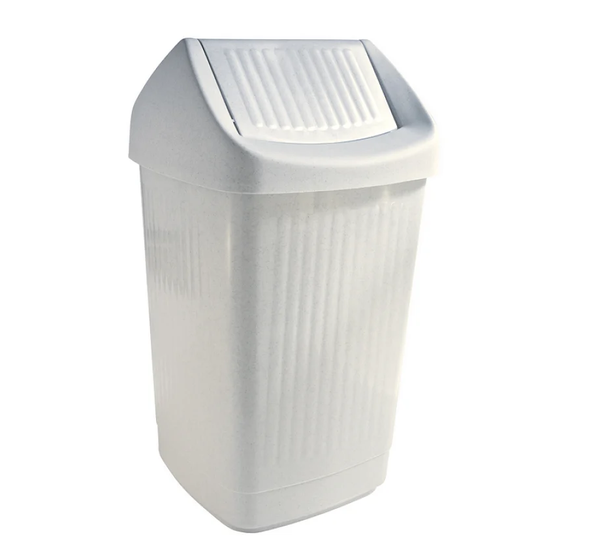 Bekaform Schwingdeckeleimer 9 Liter Grau Abfalleimer Kunststoff MüLleimer-image